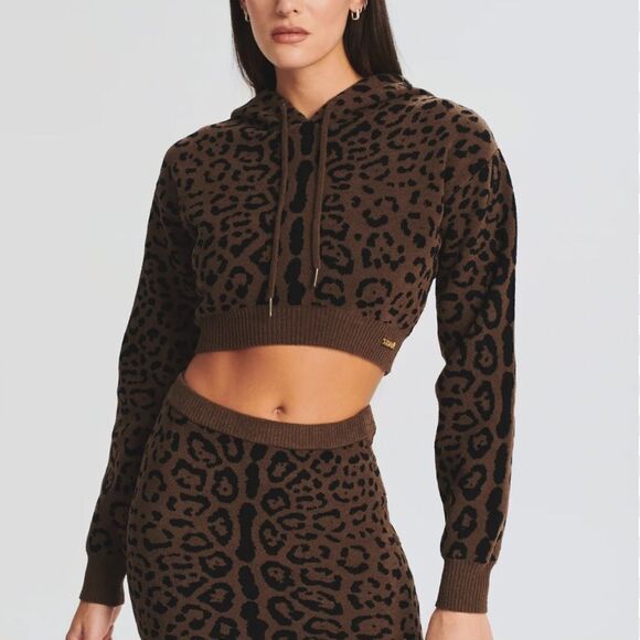 SER.O.YA CHEETAH JACQUARD PARSON HOODIE SMALL NWT in packaging - Picture 5 of 7